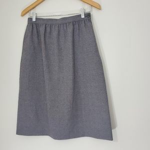 Haberdashery Vintage Gray Plaid Skirt, Size 8